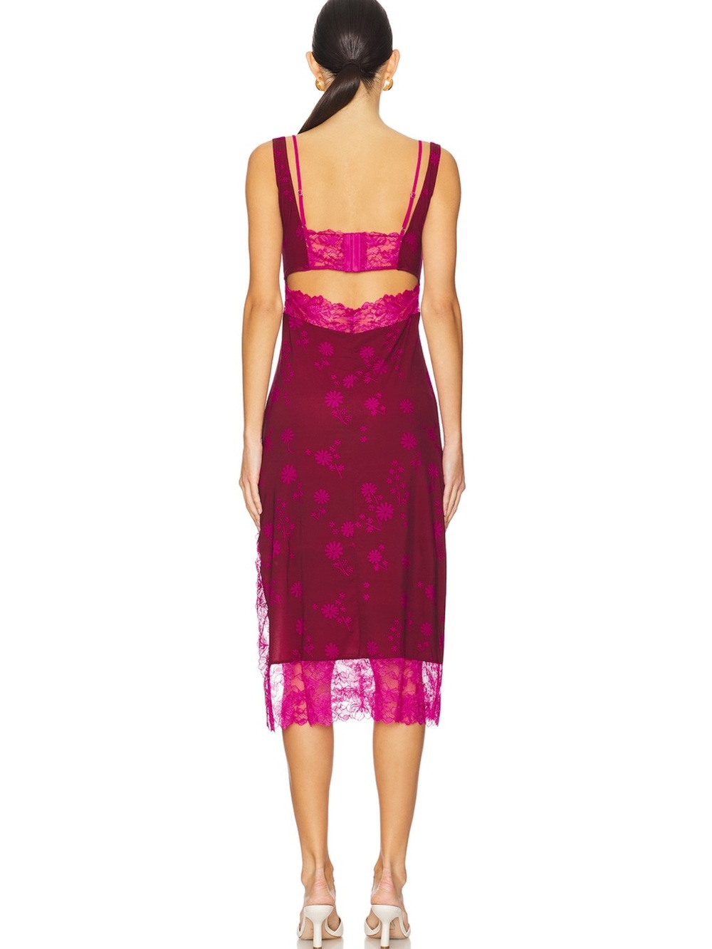 Free People x REVOLVE Party Crasher Midi Slip in Plum Combo Medium - Picture 3 of 9